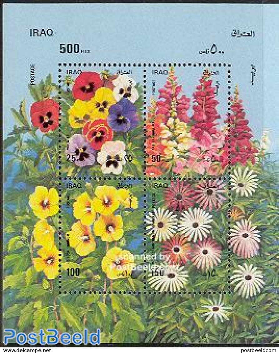 Iraq 1989 Flowers S/s, Mint NH, Nature - Flowers & Plants - Iraq