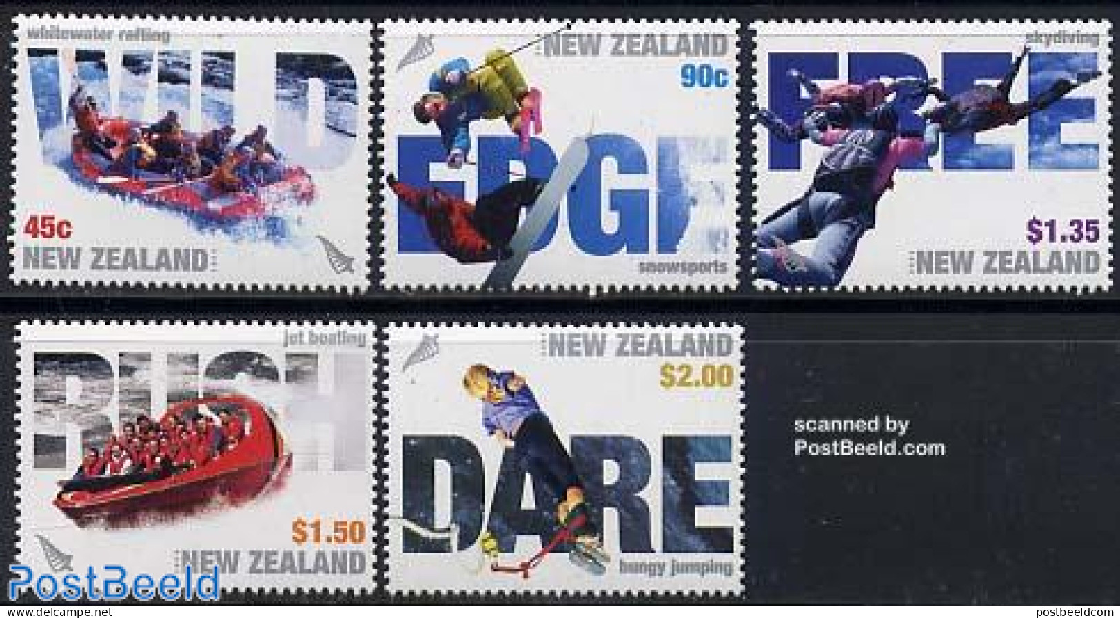 New Zealand 2004 Extreme Sports 5v, Mint NH, Sport - Transport - Fun Sports - Parachuting - Sport (other And Mixed) - .. - Ongebruikt