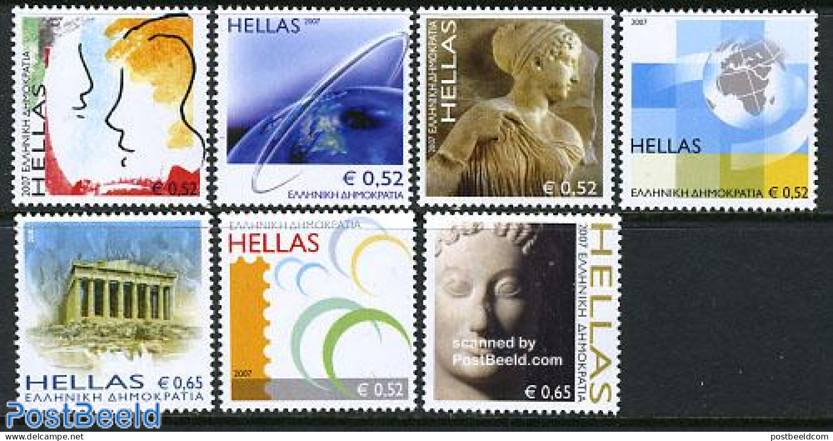 Greece 2007 Personal Stamps 7v, Mint NH, Art - Sculpture - Unused Stamps