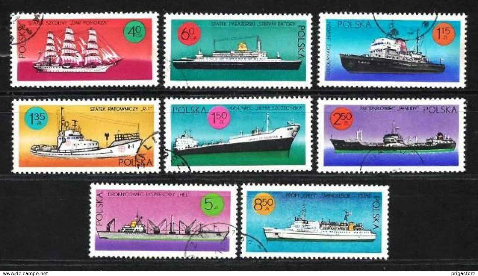 Pologne 1971 Bateaux (107) Yvert N° 1897 à 1904 Oblitérés Used - Used Stamps
