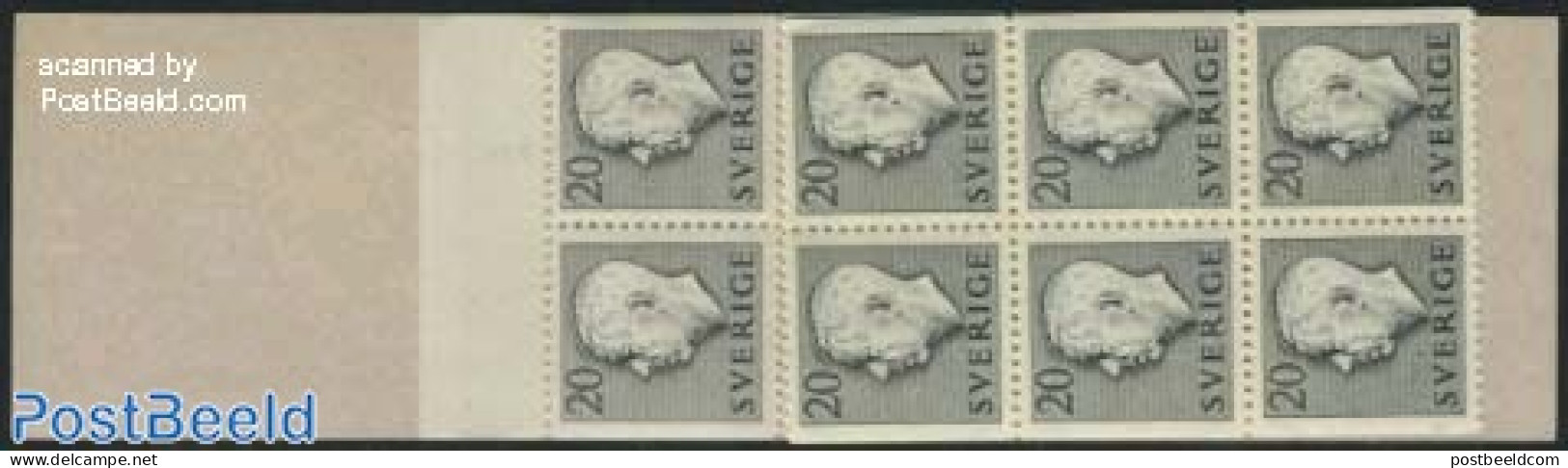 Sweden 1952 Definitives Booklet 20x20ore, Mint NH, Stamp Booklets - Unused Stamps