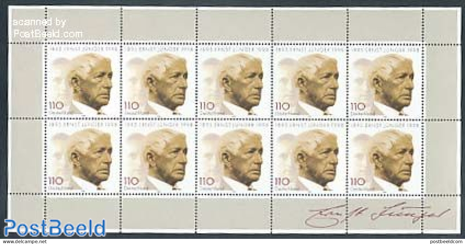Germany, Federal Republic 1998 E. Junger M/s, Mint NH, Art - Authors - Unused Stamps