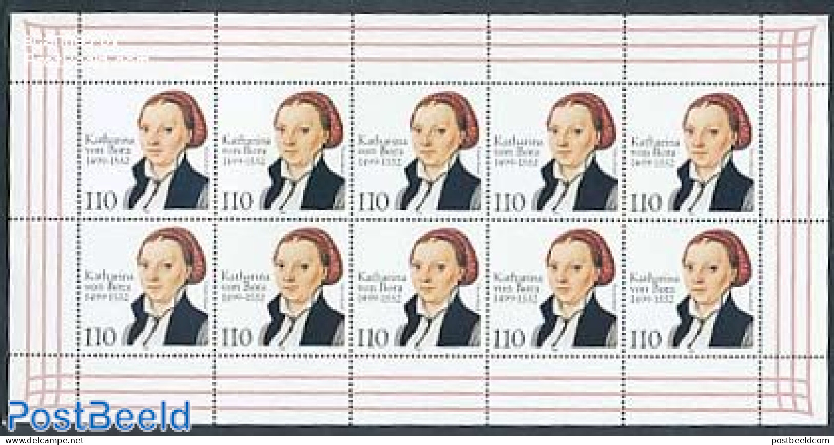 Germany, Federal Republic 1999 Katharina Vion Bora M/s, Mint NH, History - Women - Unused Stamps