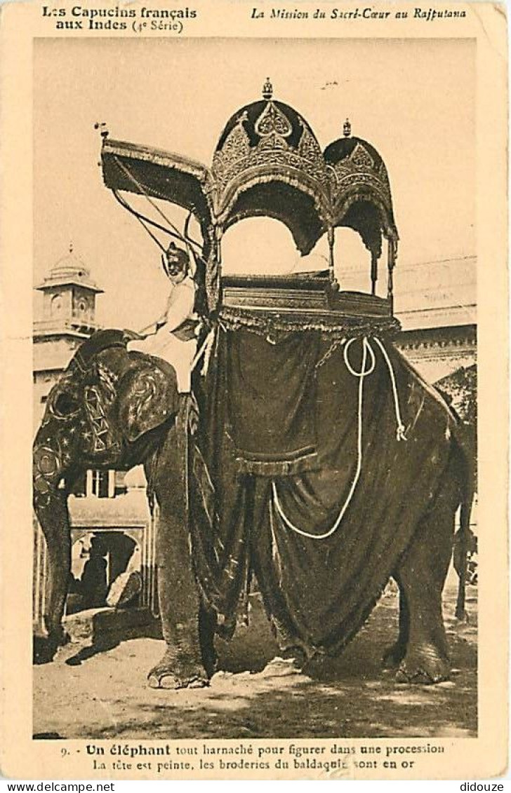 Inde - La Mission Du Sacré Cœur Au Rajputana - Les Capucins Français Aux Indes - Un éléphant Tout Harnaché Pour Figurer  - India