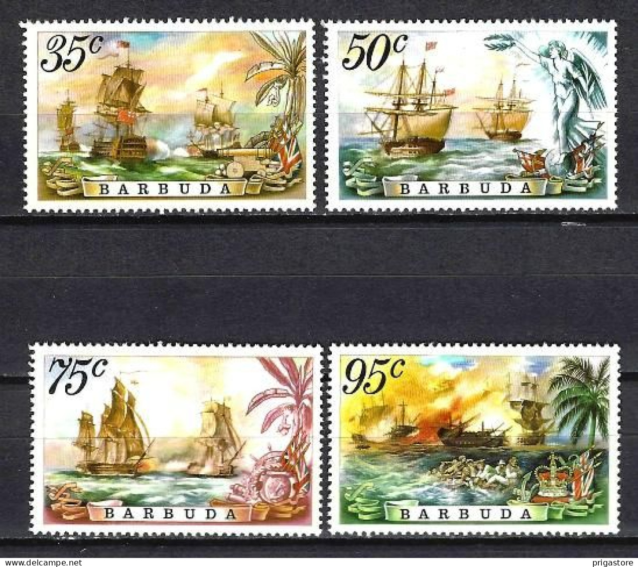 Barbuda 1975 Bateaux Voiliers (109) Yvert N° 213 à 216 Neuf ** MNH - Barbades (1966-...)