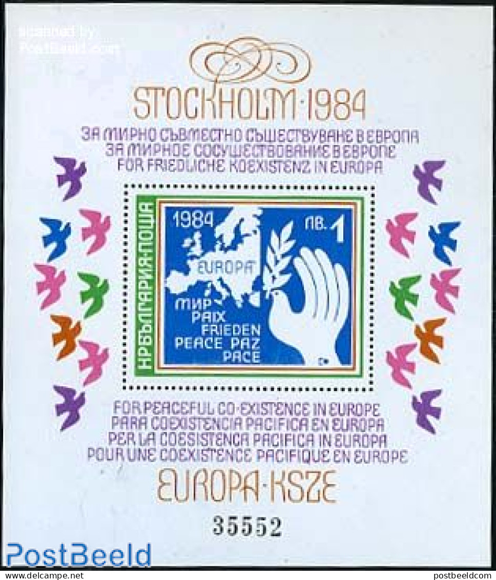Bulgaria 1984 European Safety Conference S/s, Mint NH, History - Various - Europa Hang-on Issues - Maps - Ongebruikt