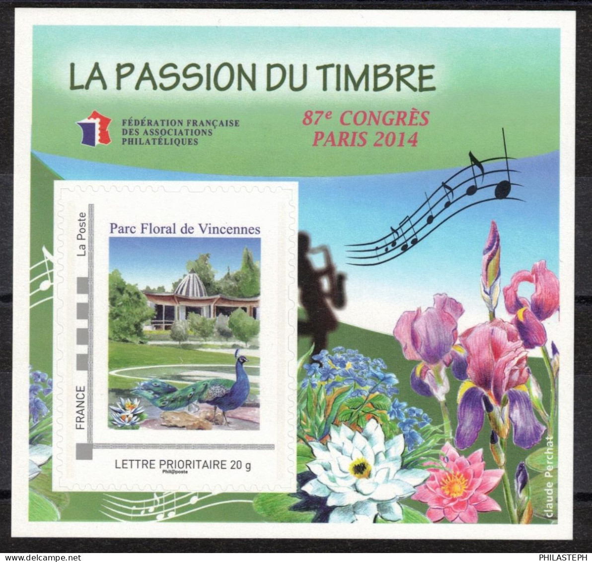 2014 FRANCE BLOC FFAP - N° 9 - 87ème Congrès - Parc Floral De Vincennes Paris - TVP Adhésif - FFAP