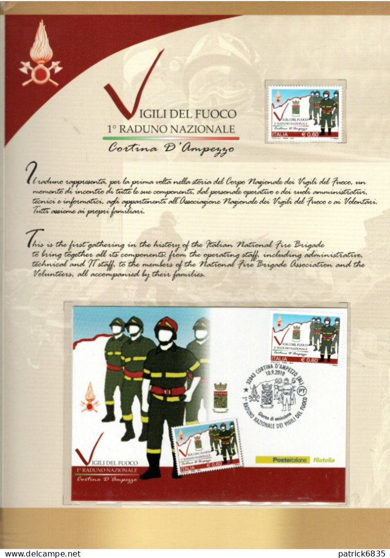 ITALIA - 2010 - FOLDER -  VIGILI DEL FUOCO 1° RADUNO NAZIONALE CORTINA D' AMPEZZO 2010. - Pochettes