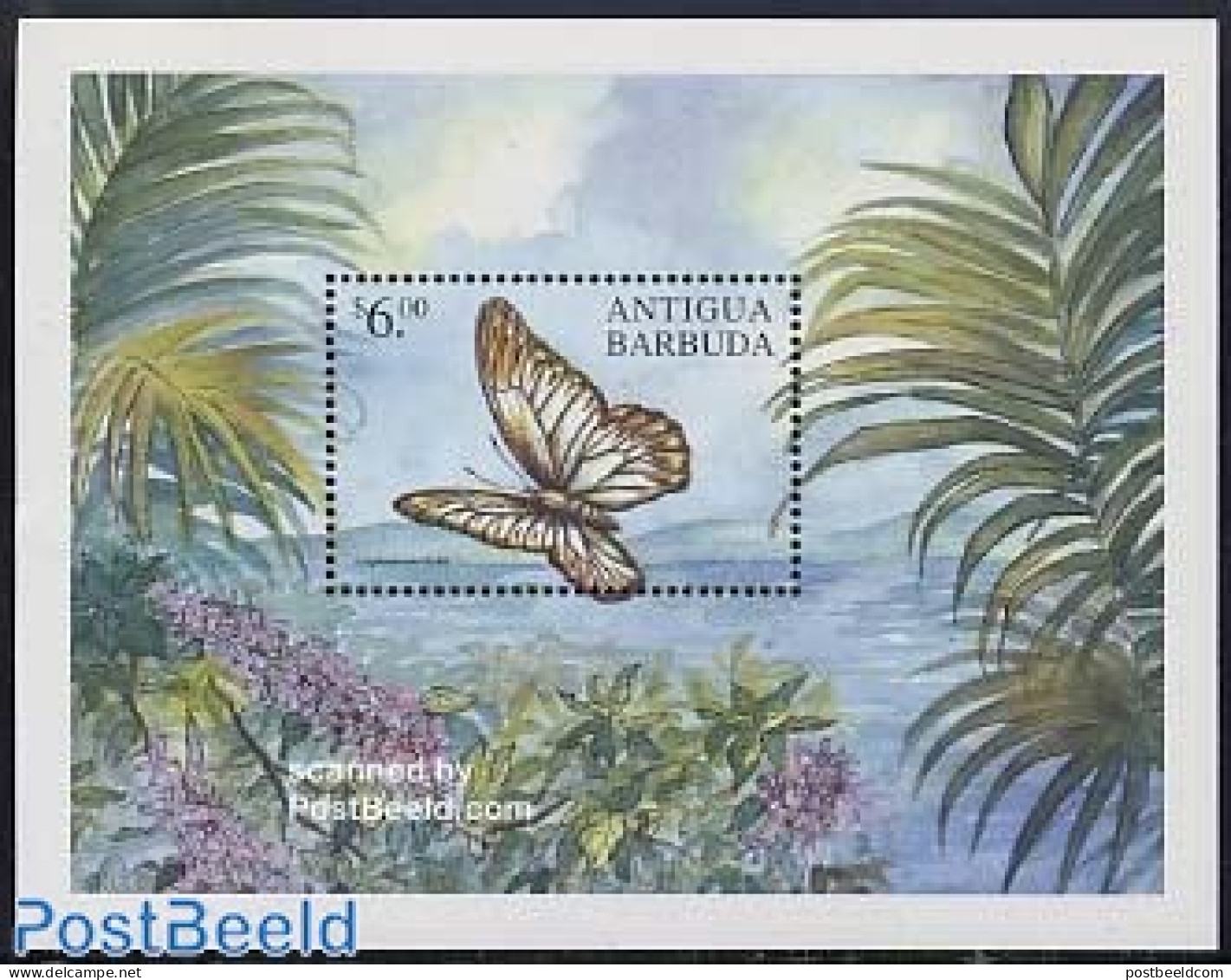 Antigua & Barbuda 2000 Butterfly S/s, Graphium Encelades, Mint NH, Nature - Butterflies - Antigua Und Barbuda (1981-...)