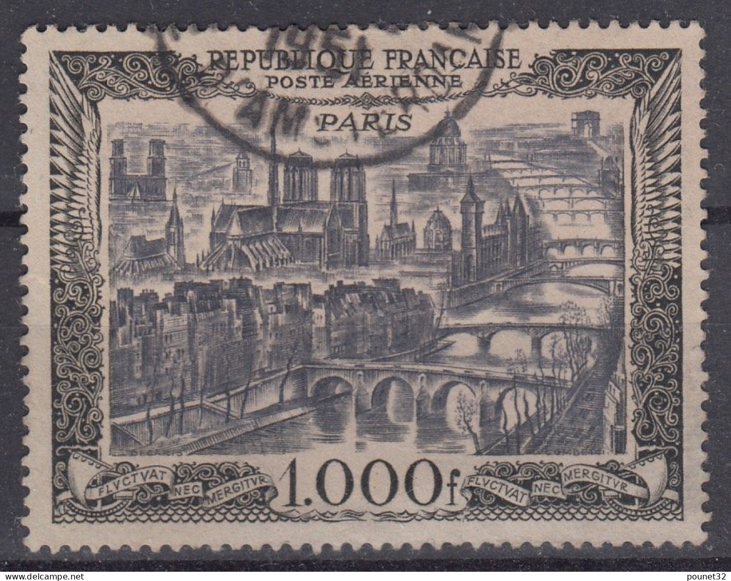 TIMBRE FRANCE 1950 - POSTE AERIENNE N° 29 PARIS 1000 F OBLITERATION CHOISIE - 1927-1959 Oblitérés