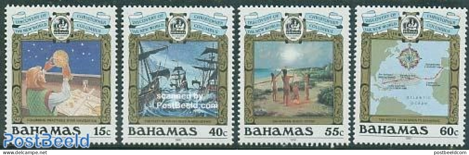 Bahamas 1991 Discovery Of America 4v, Mint NH, History - Transport - Various - Explorers - Ships And Boats - Maps - Exploradores