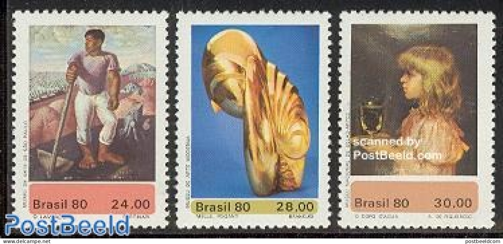 Brazil 1980 Art 3v, Mint NH, Art - Paintings - Ungebraucht