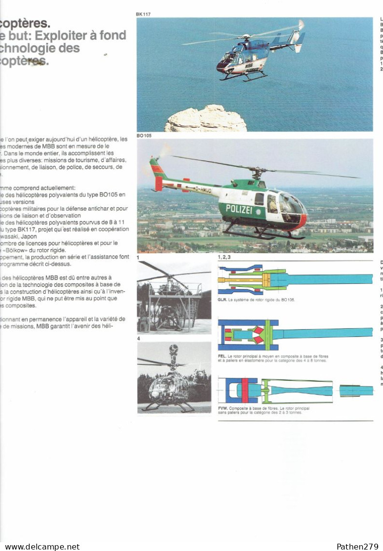 Dépliant De Présentation De La Société Aéronautique MBB - Messerschmitt-Bölkow-Blohm - Salon Du Bourget 1983 - Fliegerei