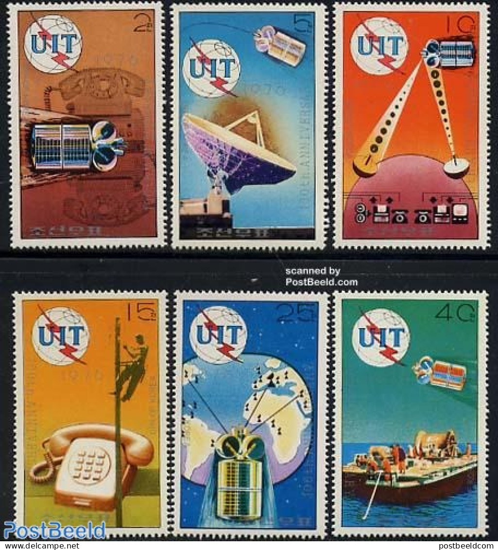 Korea, North 1976 Telephone Centenary 6v, Coated Paper, Mint NH, Science - Transport - Various - Telecommunication - T.. - Telecom