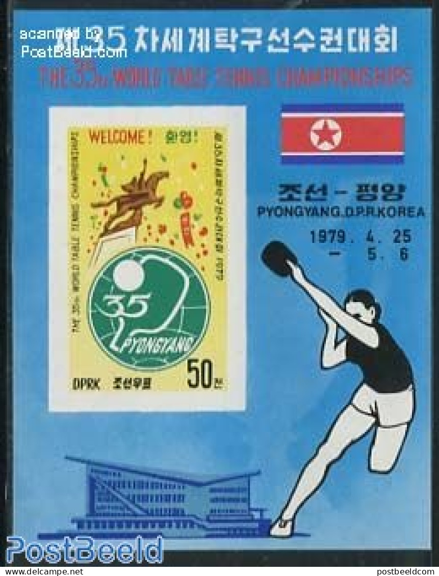 Korea, North 1979 Table Tennis S/s, Imperforated, Mint NH, Sport - Sport (other And Mixed) - Table Tennis - Tafeltennis
