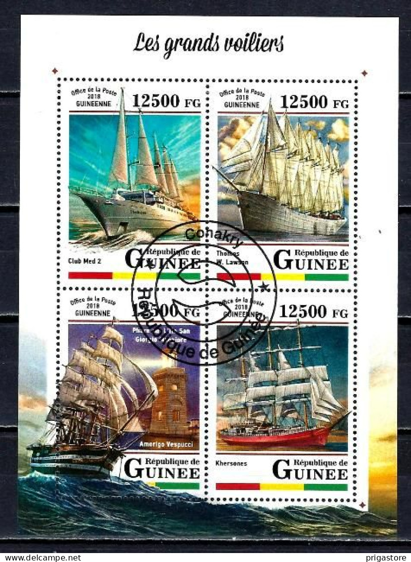 Guinée 2018 Bateaux Voiliers (115) Yvert N° 9168 à 9171 Oblitérés Used - Guinee (1958-...)