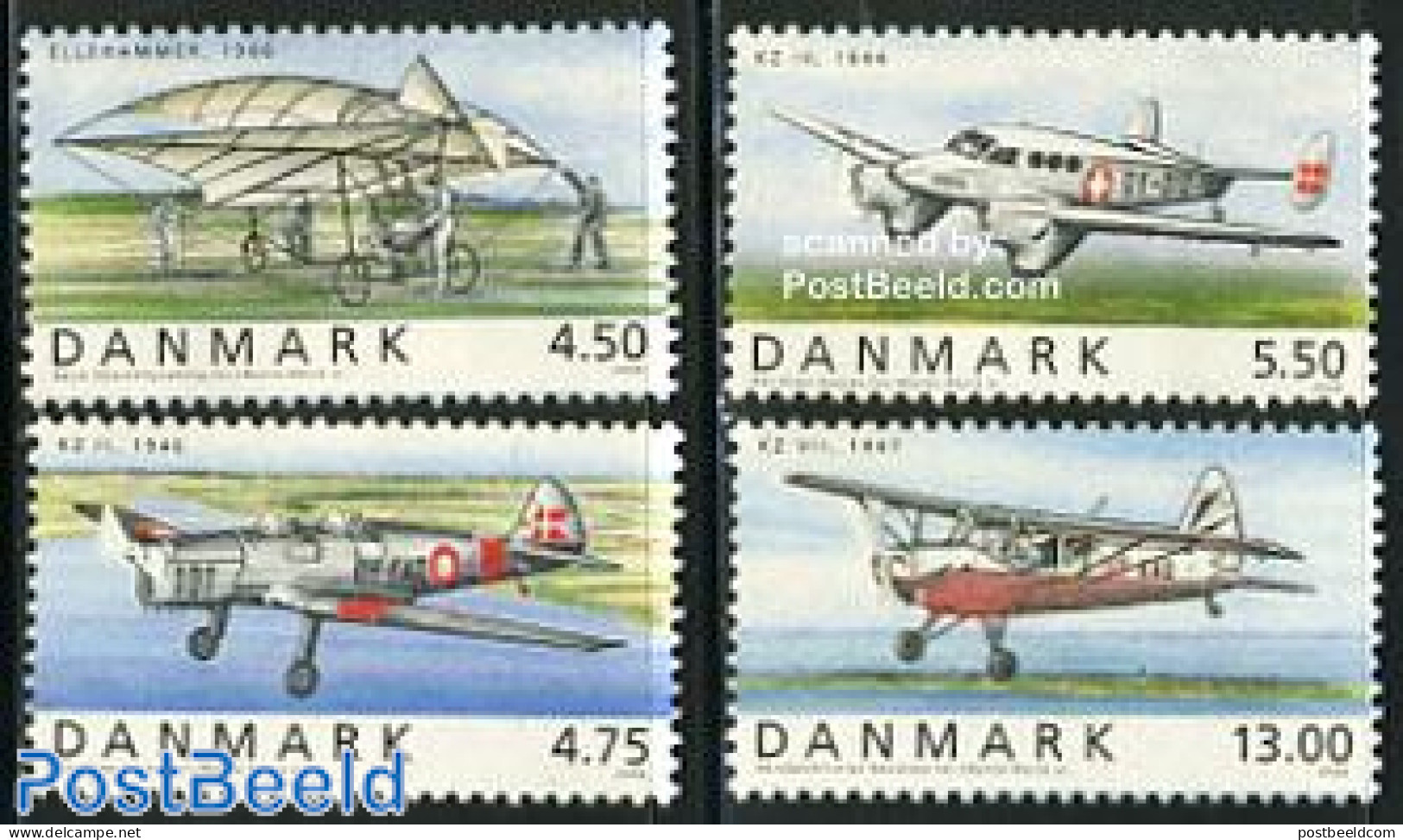 Denmark 2006 Historical Aeroplanes 4v, Mint NH, Transport - Aircraft & Aviation - Nuevos