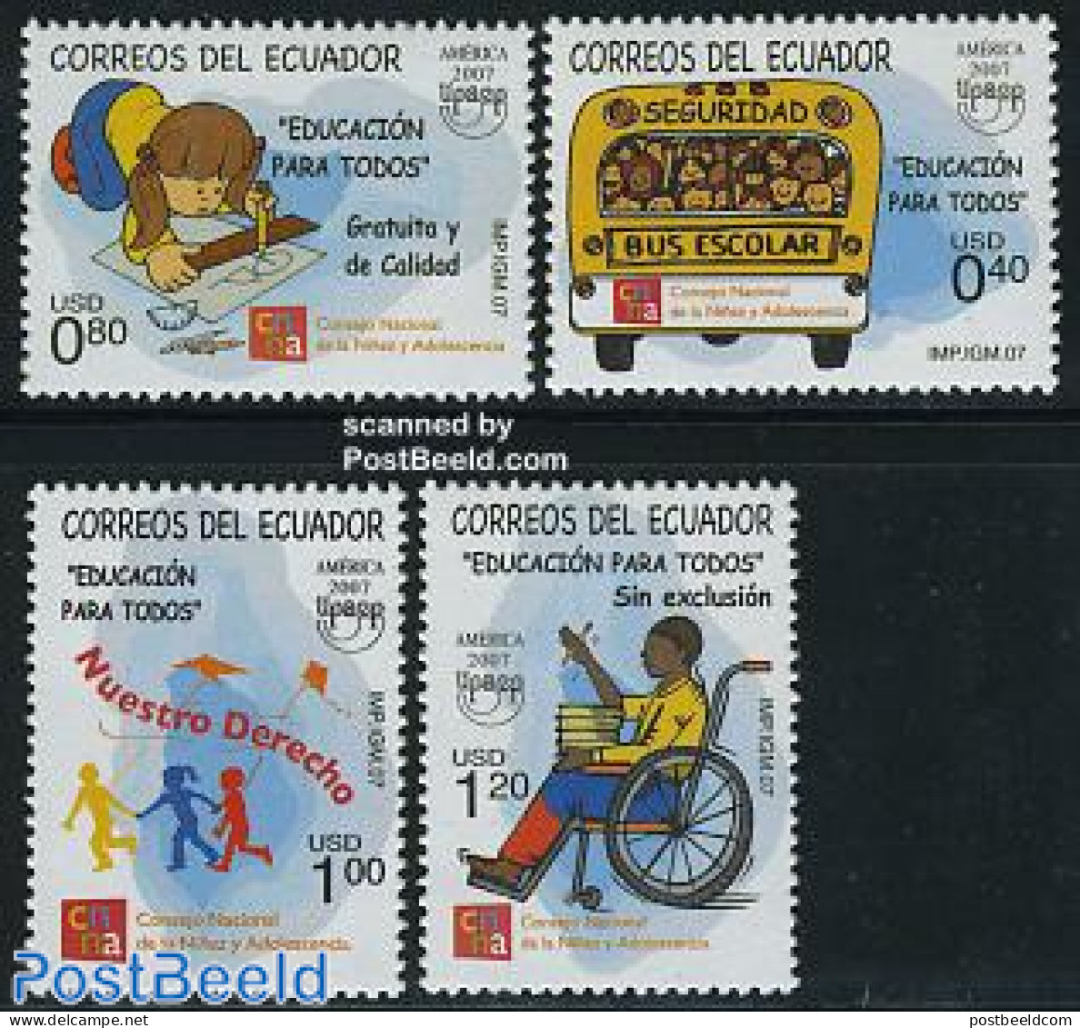 Ecuador 2007 UPAEP 4v, Mint NH, Health - Disabled Persons - U.P.A.E. - Handicaps