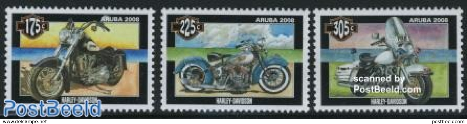 Aruba 2008 Harley Davidson 3v, Mint NH, Transport - Motorcycles - Moto