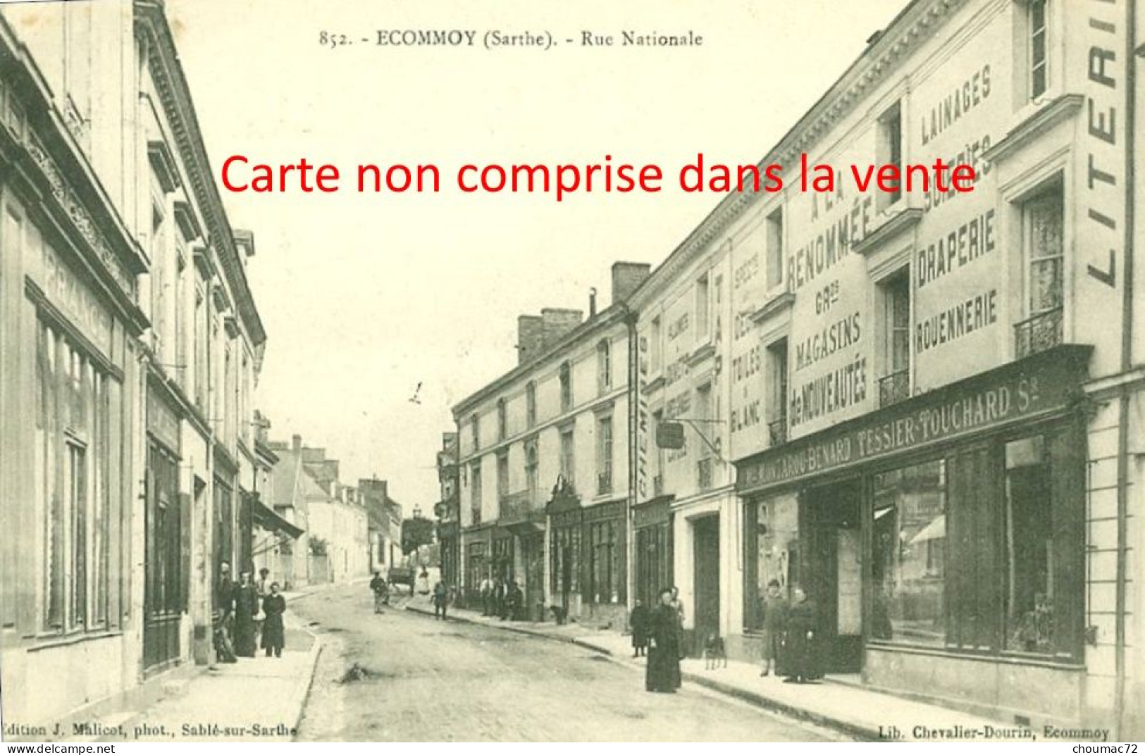 1991, Sarthe, Ecommoy, Carte Photo, Magasin Montarou-Benard, Rue Nationale - Ecommoy