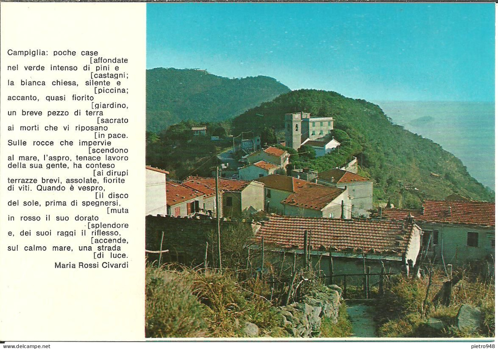 Campiglia Tramonti Fraz. Di La Spezia (Liguria) Panorama, Sfondo Con L'Isola Del Tino, On The Background The Tino Isle - La Spezia