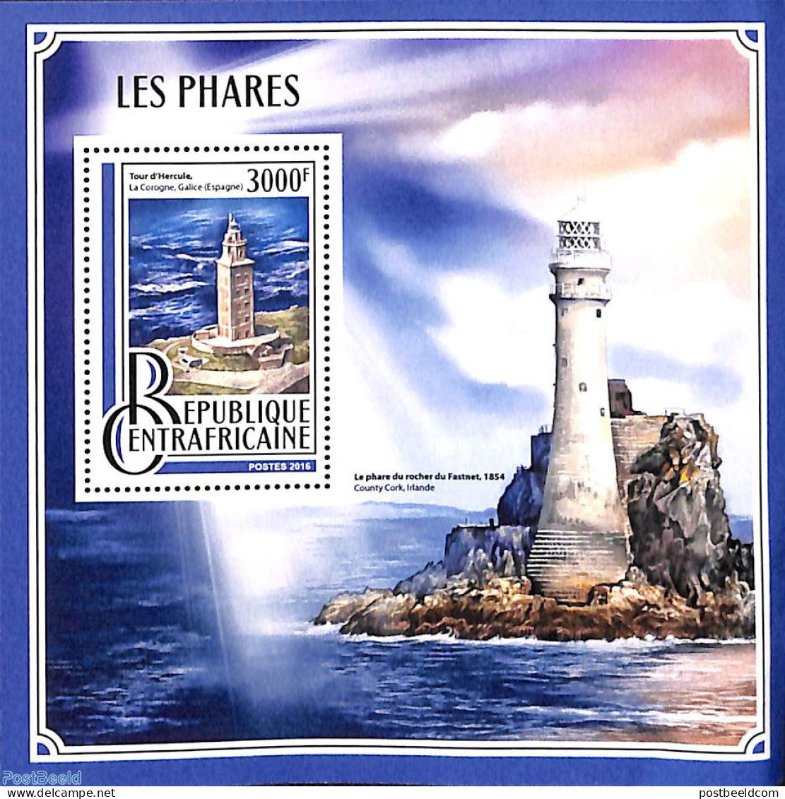 Central Africa 2016 Lighthouses S/s, Mint NH, Various - Lighthouses & Safety At Sea - Leuchttürme