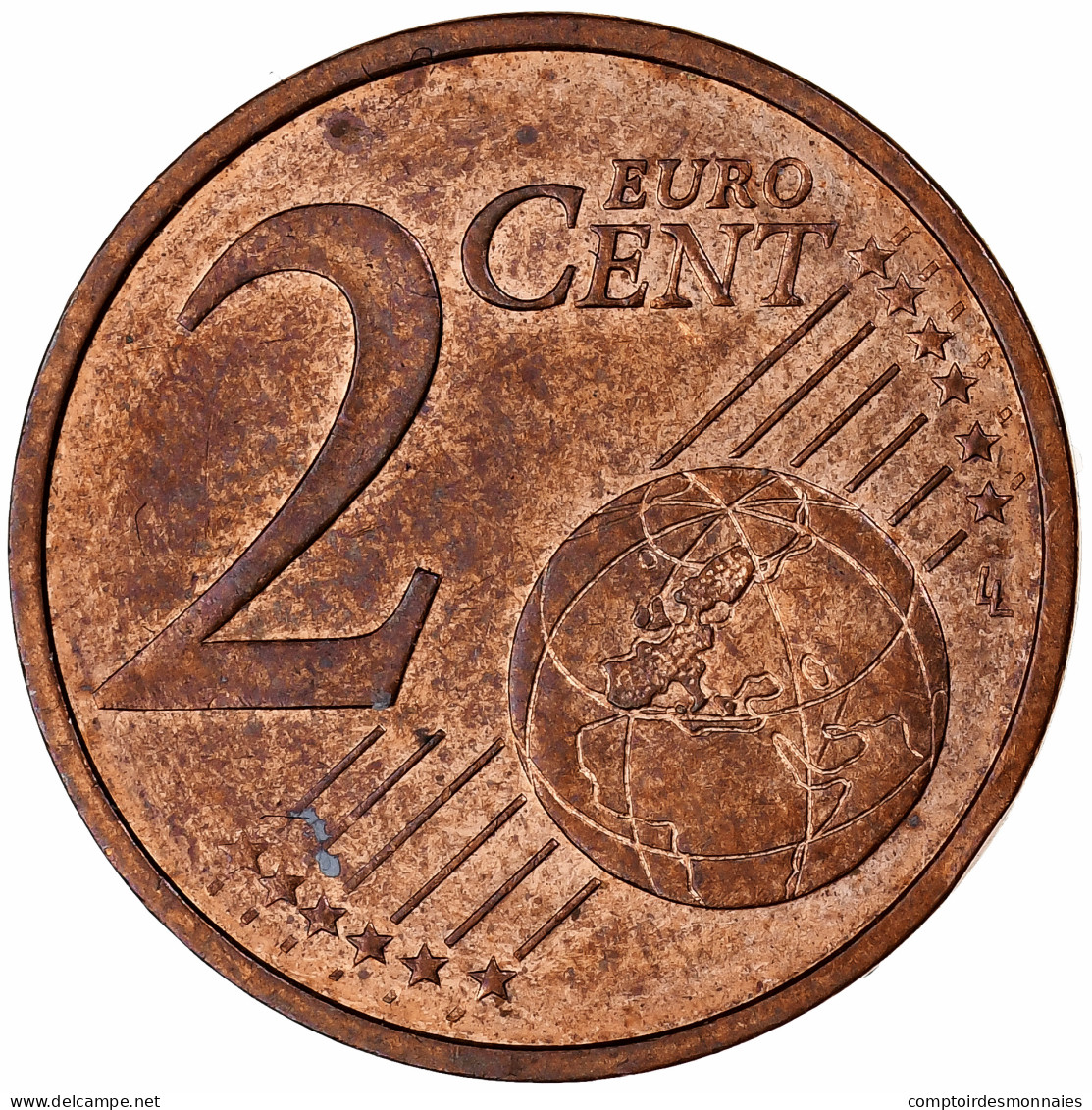 Union Européenne, 2 Euro Cent, Error Double Reverse, Date Incertaine, Coppered - Variëteiten En Curiosa