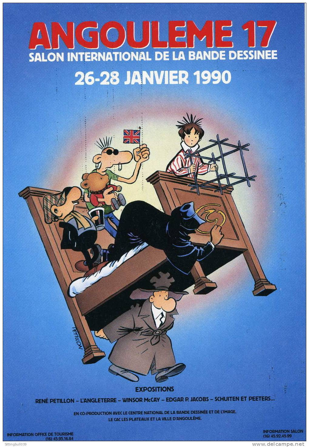 PETILLON. CARTE POSTALE DU 17e FESTIVAL INTERNATIONAL DE LA BD D'ANGOULÊME 1990. TIRAGE LTE ET NTE. - Cartes Postales