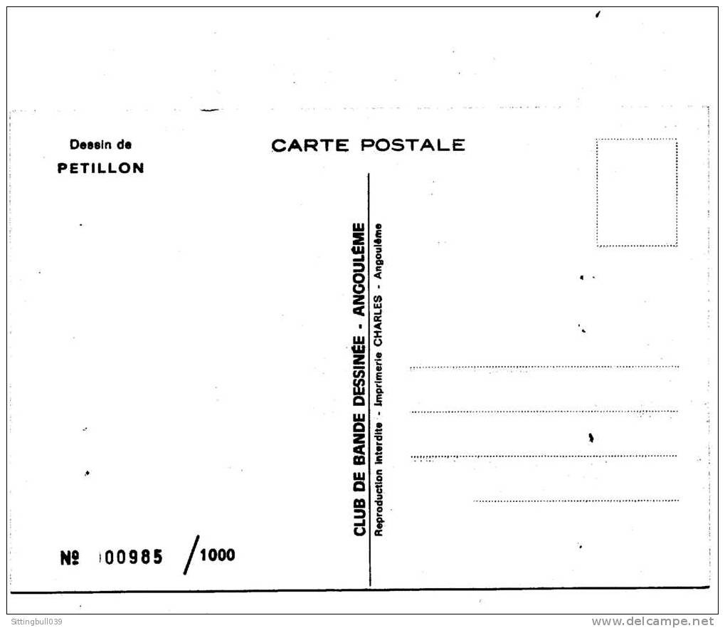 PETILLON. CARTE POSTALE DU 17e FESTIVAL INTERNATIONAL DE LA BD D'ANGOULÊME 1990. TIRAGE LTE ET NTE. - Cartoline Postali