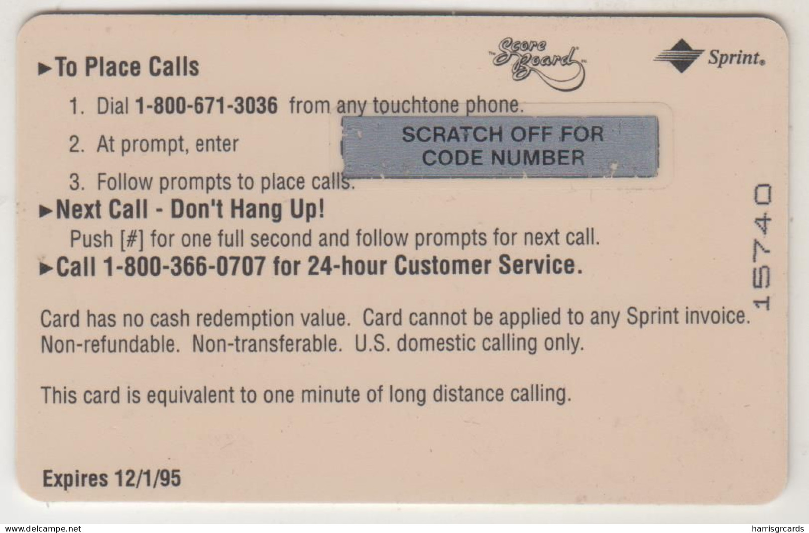 USA - Ben Grieve ,Sprint Prepaid Card, Tirage 20.605, 12/94, Mint - Sprint