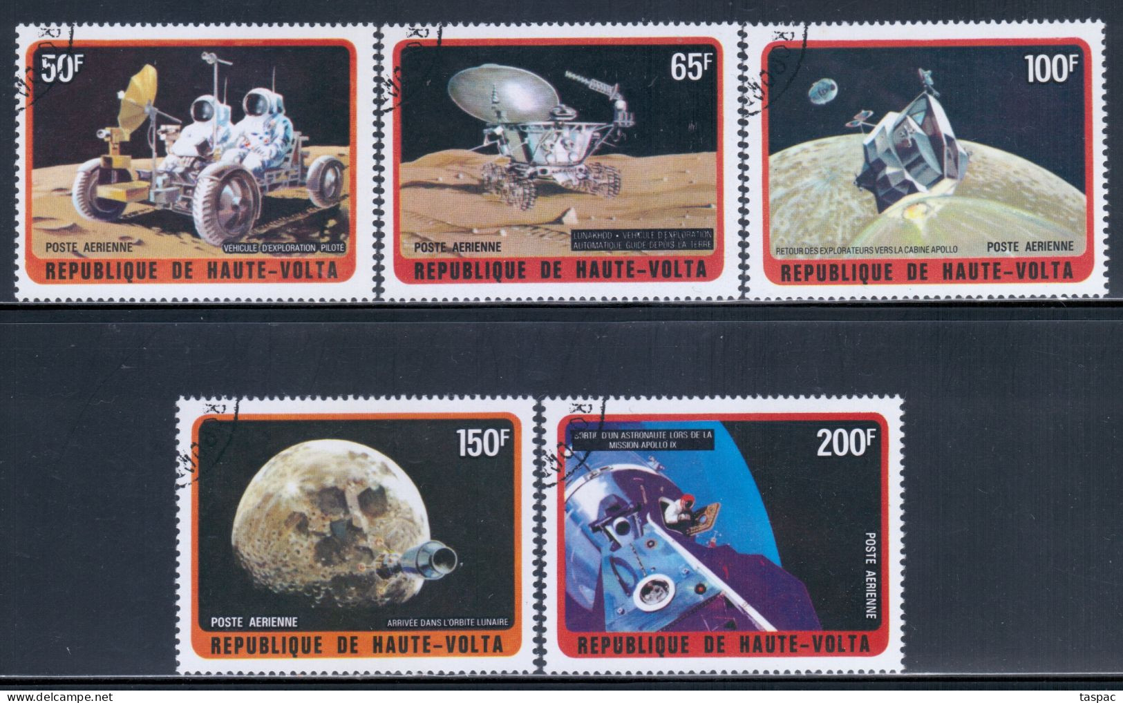 Upper-Volta 1973 Mi# 427-431 Used - Moon Exploration / Space - Upper Volta (1958-1984)