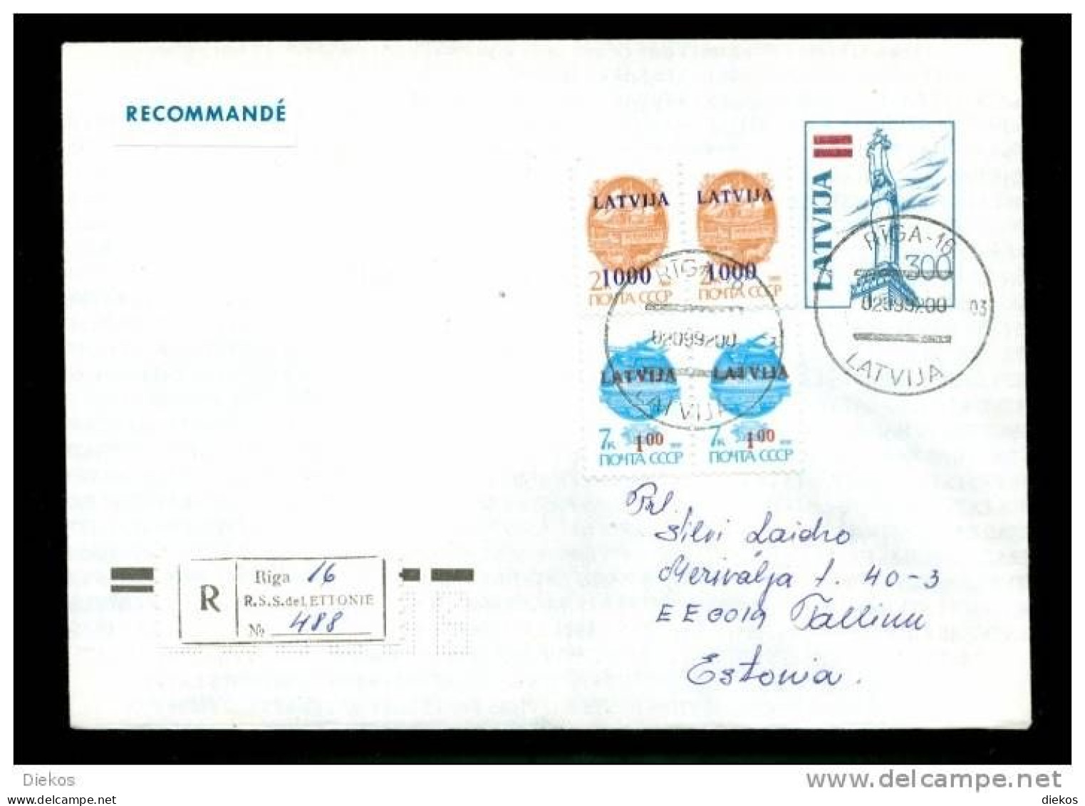 Lettland Latvija Brief Cover Ganzsache  #398 - Lettonie