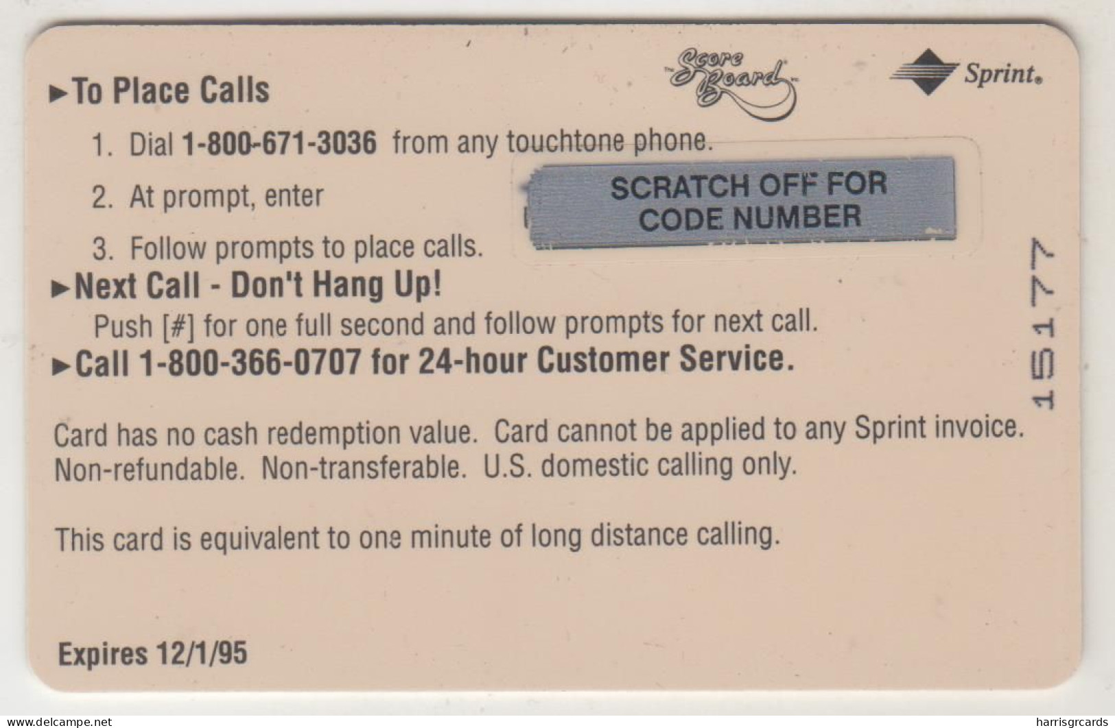 USA - Paul Wilson ,Sprint Prepaid Card, Tirage 20.605, 12/94, Mint - Sprint