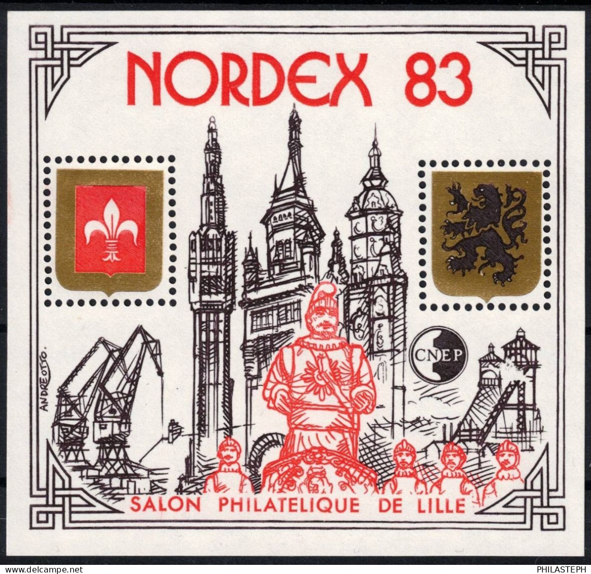 CNEP 1983 -  NORDEX Type 1, Clocher Sans Croix + Type II, Clocher Long Avec Croix + Type Ia Ia Roue Brisée- YT 4, 4A 4a - CNEP