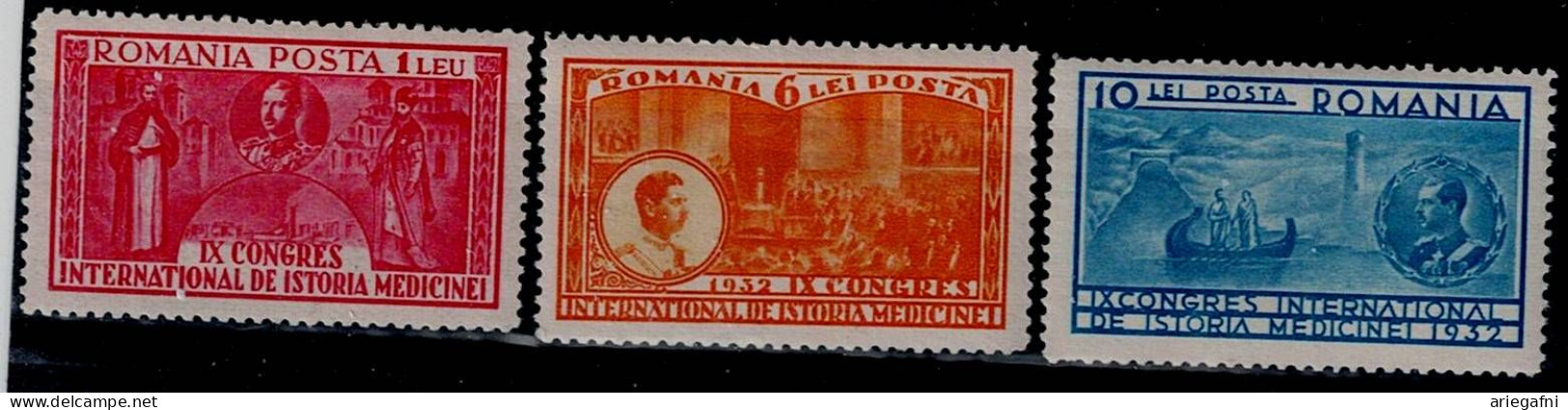 ROMANIA 1932 INTERNATIONAL CONGRESS ON THE HISTORY OF MEDICINE, BUCHAREST MI No 443-5 MNH VF!! - Usado