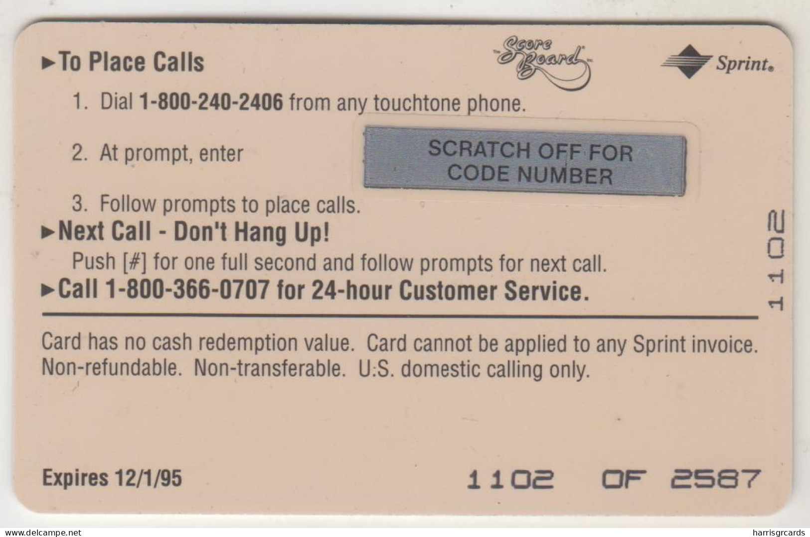 USA - Dan Wilkinson ,Sprint Prepaid Card, Tirage 2.587, 12/94, Mint - Sprint