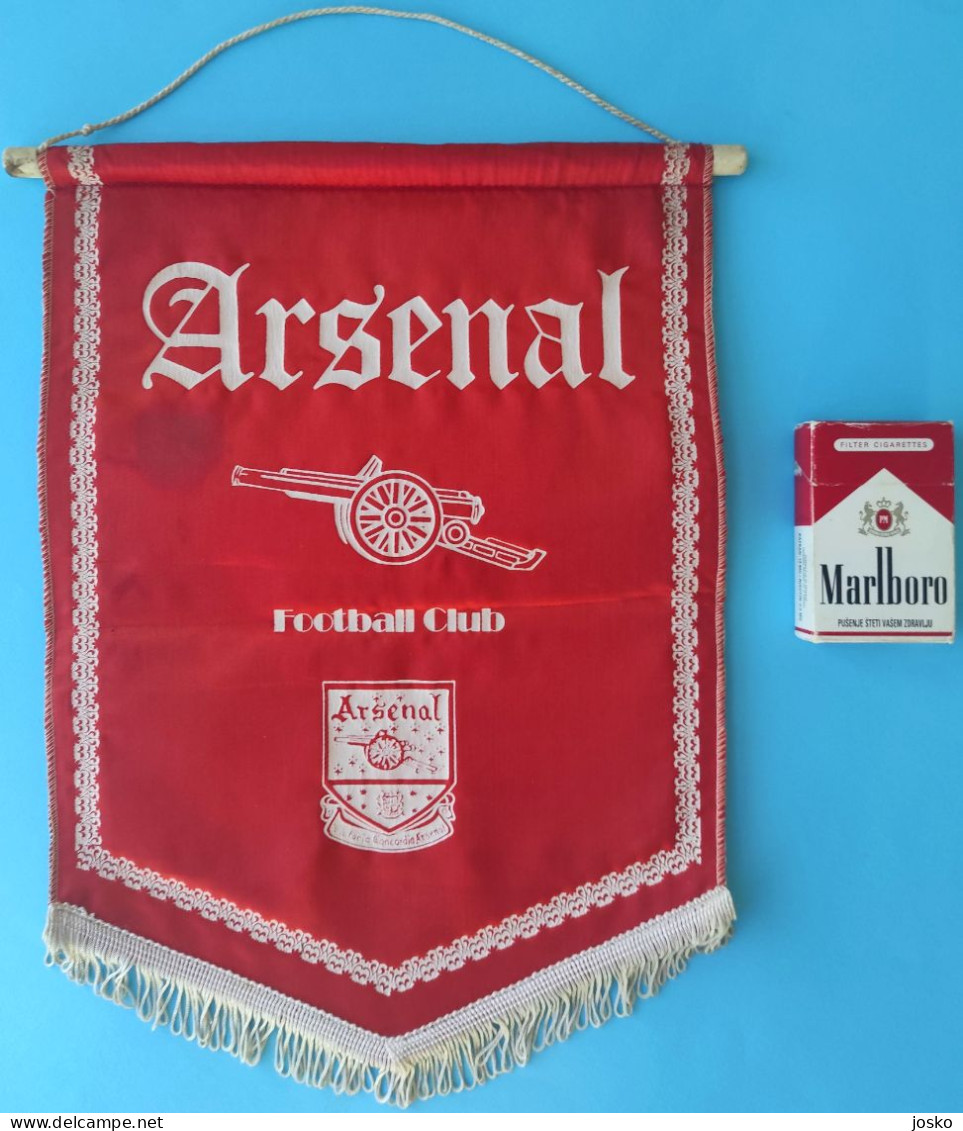 ARSENAL FC Very Nice Original Vintage Large MATCH WORN Football Pennant Flag 1970s * England Soccer Flag Fussball RRR - Uniformes Recordatorios & Misc