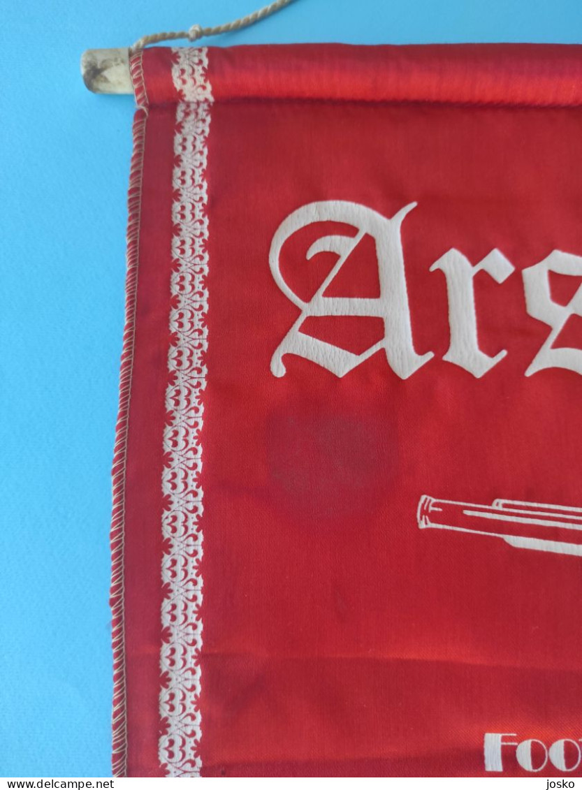 ARSENAL FC Very Nice Original Vintage Large MATCH WORN Football Pennant Flag 1970s * England Soccer Flag Fussball RRR - Bekleidung, Souvenirs Und Sonstige