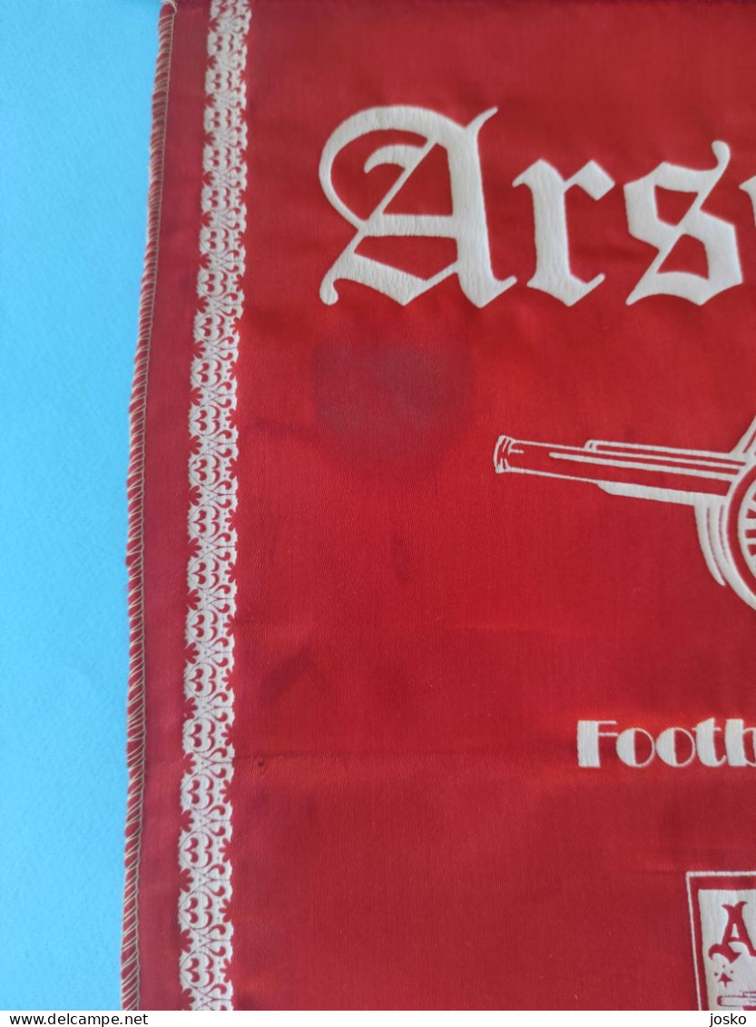 ARSENAL FC Very Nice Original Vintage Large MATCH WORN Football Pennant Flag 1970s * England Soccer Flag Fussball RRR - Uniformes Recordatorios & Misc