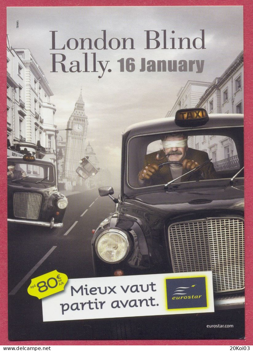Eurostar London Blind Rally, Taxi, Publicité Pub (+/-2006) Cpc - Taxis & Droschken
