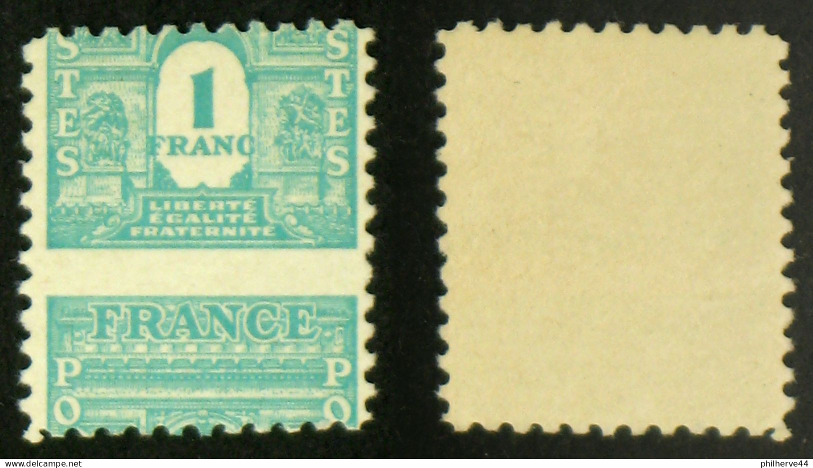 N° 624 1F ARC DE TRIOMPHE Piquage à Cheval NEUF N** Cote 40€ - 1944-45 Triomfboog