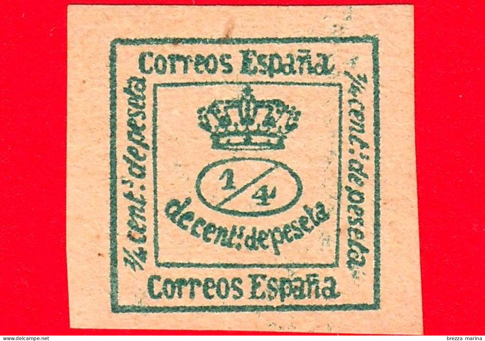 FILIPPINE - Usato - 1876 - Corona Reale - 1'4 De Céntimo De Peseta - Gebruikt