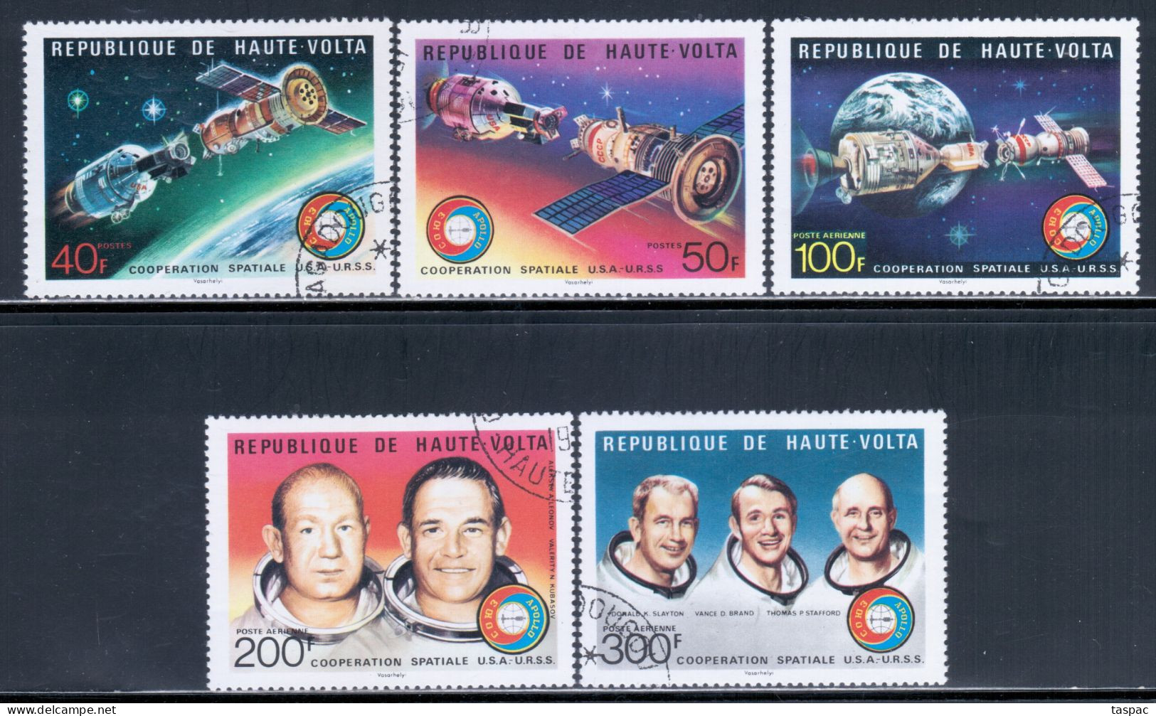 Upper Volta 1975 Mi# 581-585 Used - Apollo-Soyuz Space Test Project - Obervolta (1958-1984)