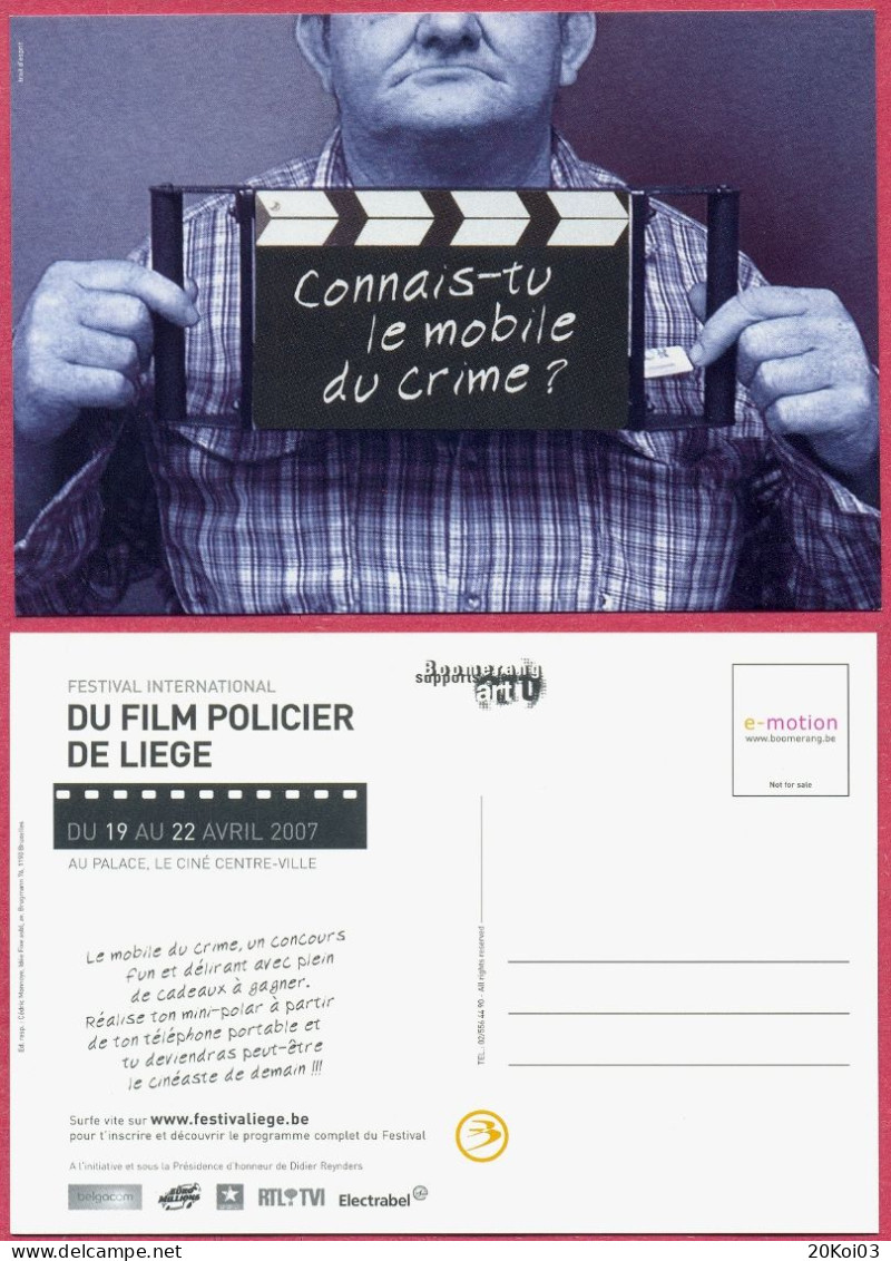 Du Film Policier De Liège, Connais-tu Le Mobile Du Crime , Publicité Pub (en 2007) Cpc - Affiches Sur Carte