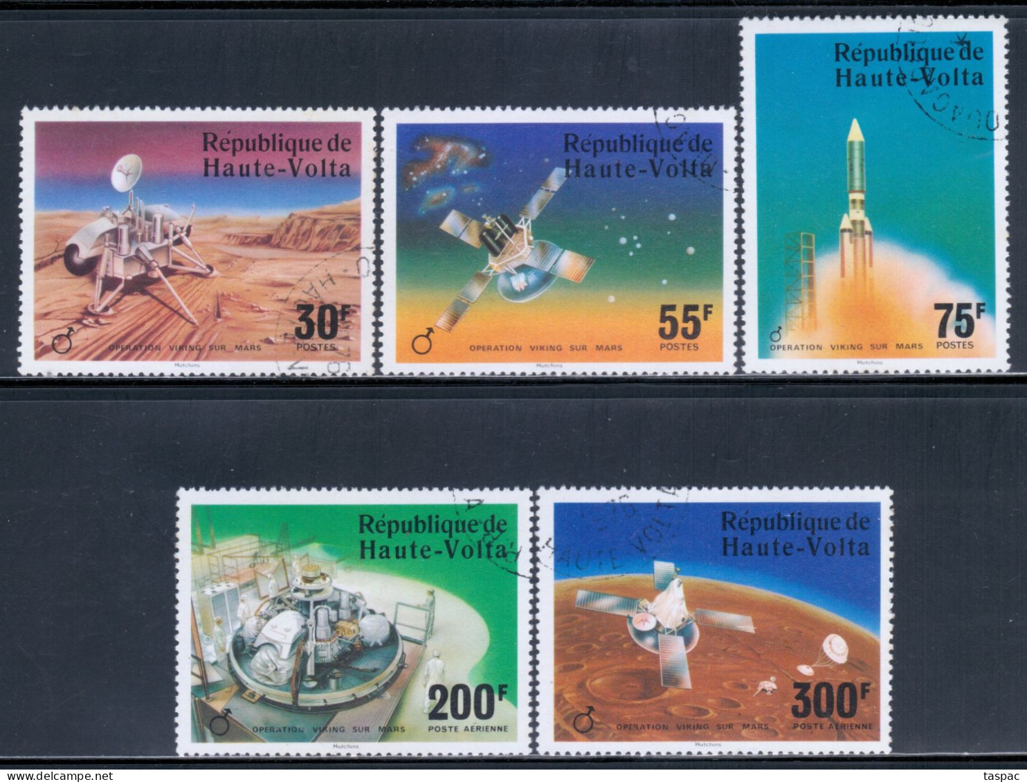 Upper Volta 1976 Mi# 632-636 Used - Viking Mars Project / Space - Afrique