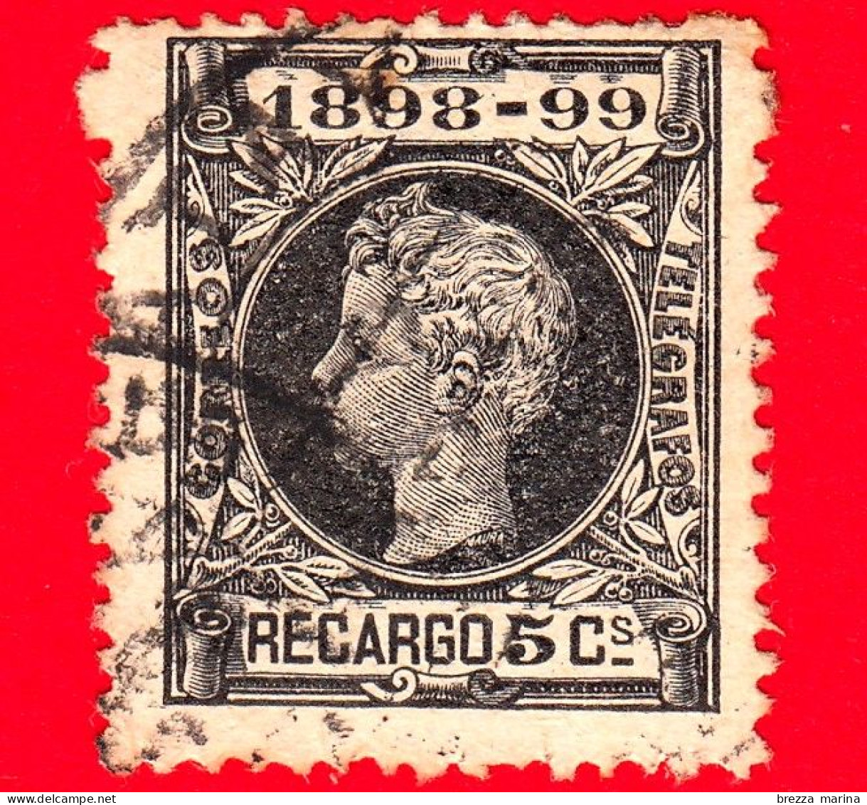 SPAGNA - Usato - 1898 - Re Alfonso XIII Da Ragazzo - Ritratto Con Data 1898-99 - 5 - Usados