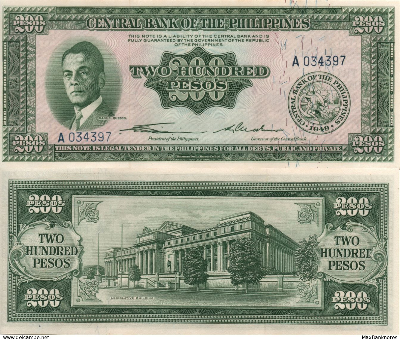 Philippines / 200 Pesos / 1949 / P-140(a) / AUNC - Filippijnen