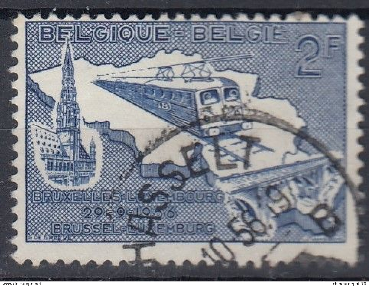 1956 BRUXELLES LUXEMBOURG Cachet Hasselt - Oblitérés