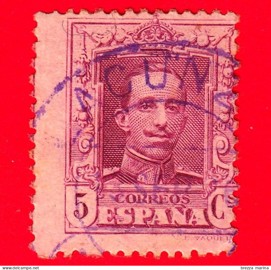 SPAGNA - Usato - 1926 - Re Alfonso XIII - 5 - Usados