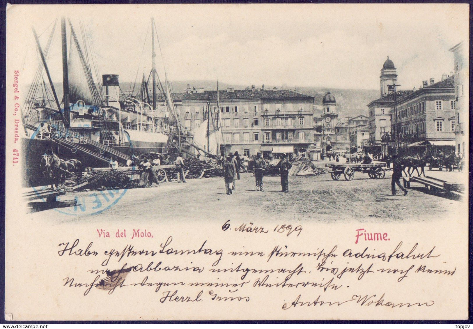 CROATIA - HRVATSKA - FIUME  RIJEKA - VIA DEL MOL - WOOD STORAGE - Stengel 4741 - 1899 - Croazia